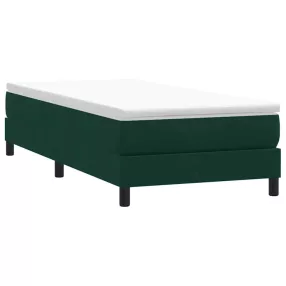   vidaXL sötétzöld bársony rugós ágy matrac nélkül 90x210 cm