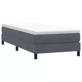   sötétszürke bársony rugós ágy matrac nélkül 100x210 cm