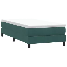 sötétzöld bársony rugós ágy matrac nélkül 100x210 cm