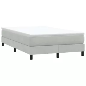   világosszürke bársony rugós ágy matrac nélkül 120 x 210 cm