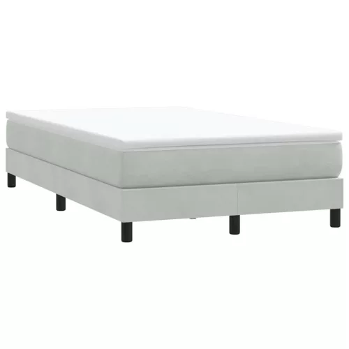 világosszürke bársony rugós ágy matrac nélkül 120 x 210 cm