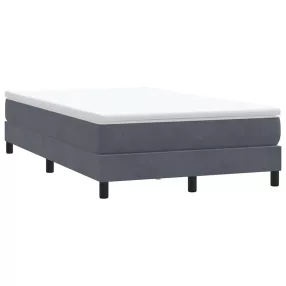   sötétszürke bársony rugós ágy matrac nélkül 120x210 cm
