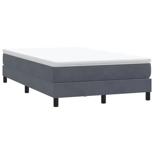 sötétszürke bársony rugós ágy matrac nélkül 120x210 cm