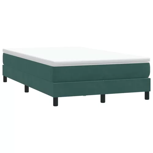 sötétzöld bársony rugós ágy matrac nélkül 120x210 cm