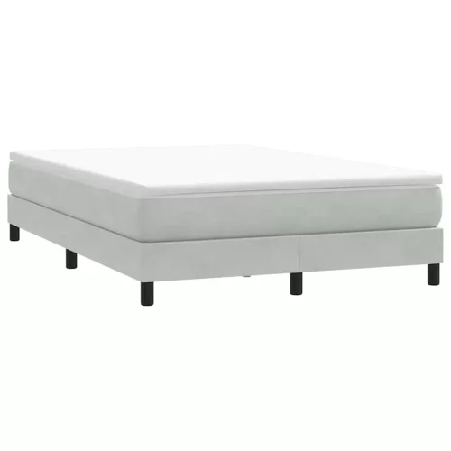 világosszürke bársony rugós ágy matrac nélkül 140x210 cm