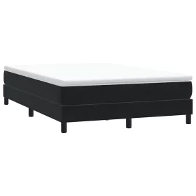 fekete bársony rugós ágy matrac nélkül 140x210 cm