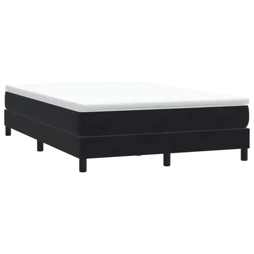 fekete bársony rugós ágy matrac nélkül 140x210 cm