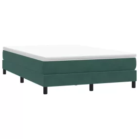 sötétzöld bársony rugós ágy matrac nélkül 140x210 cm