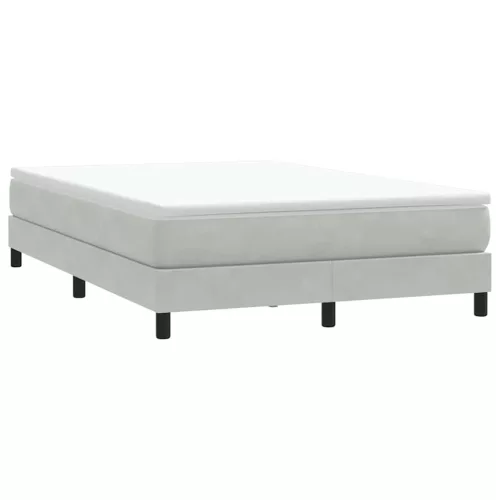 világosszürke bársony rugós ágy matrac nélkül 160x210 cm