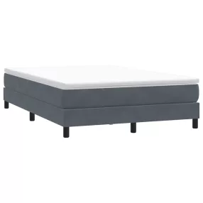   sötétszürke bársony rugós ágy matrac nélkül 160x210 cm