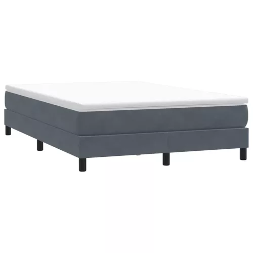 sötétszürke bársony rugós ágy matrac nélkül 160x210 cm