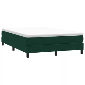  vidaXL sötétzöld bársony rugós ágy matrac nélkül 160x210 cm