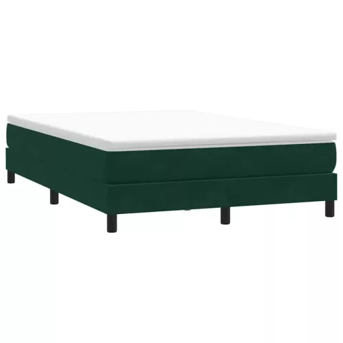 vidaXL sötétzöld bársony rugós ágy matrac nélkül 160x210 cm