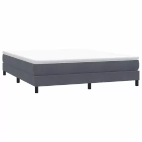   sötétszürke bársony rugós ágy matrac nélkül 180x210 cm