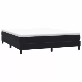 fekete bársony rugós ágy matrac nélkül 180x210 cm