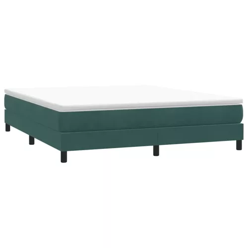 sötétzöld bársony rugós ágy matrac nélkül 180x210 cm