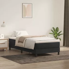 fekete bársony rugós ágy matrac nélkül 80x220 cm