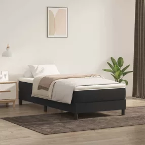 fekete bársony rugós ágy matrac nélkül 100x220 cm