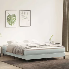   világosszürke bársony rugós ágy matrac nélkül 180x220 cm