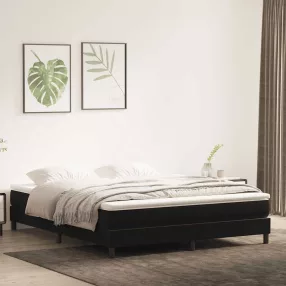 fekete bársony rugós ágy matrac nélkül 180x220 cm