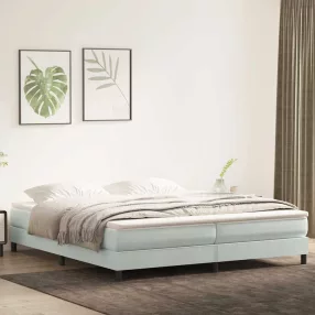   világosszürke bársony rugós ágy matrac nélkül 200x220 cm