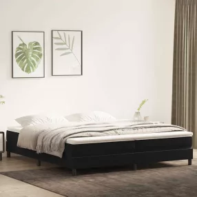 fekete bársony rugós ágy matrac nélkül 200x220 cm
