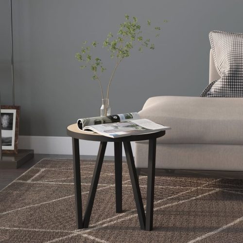 sonoma-tölgyszínű MDF dohányzóasztal Ø35 cm
