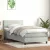 világosszürke bársony rugós és LED-es ágy matraccal 80x210 cm