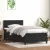 fekete bársony rugós és LED-es ágy matraccal 90x210 cm