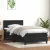 fekete bársony rugós és LED-es ágy matraccal 80x220 cm