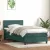sötétzöld bársony rugós és LED-es ágy matraccal 80x220 cm
