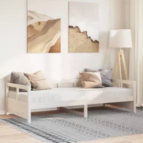 fehér tömör fenyőfa kanapéágy matraccal 80 x 200 cm