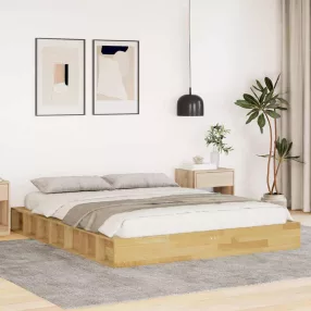   vidaXL ágykeret matrac nélkül 135x190 cm tömör fa tölgyfa