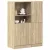 2 részes sonoma tölgy színű szerelt fa konyhaszekrény garnitúra