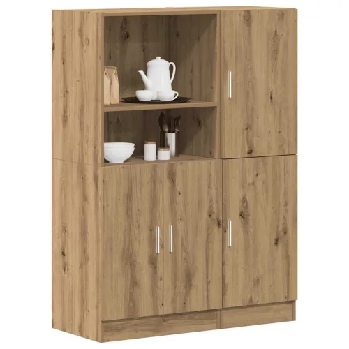 2 részes kézműves tölgy szerelt fa konyhaszekrény garnitúra