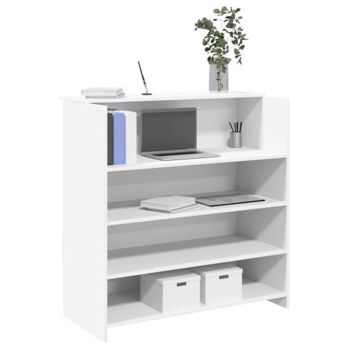 recepciós pult fehér 100x50x103,5 cm szerelt fa
