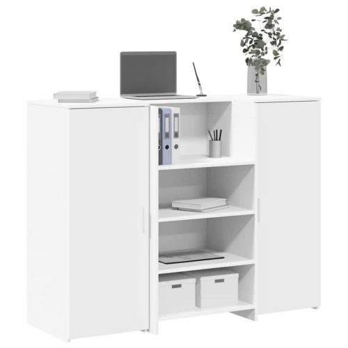 recepciós pult fehér 135x50x103,5 cm szerelt fa