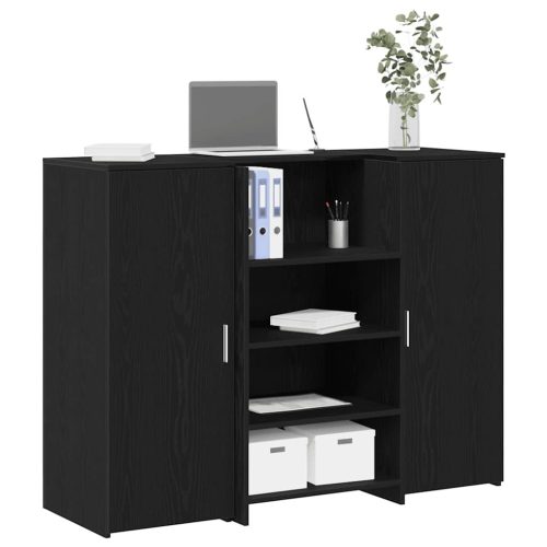 recepciós pult fekete tölgyszínű 135x50x103,5 cm szerelt fa