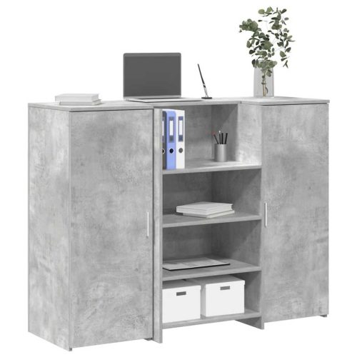 recepciós pult betonszürke 135x50x103,5 cm szerelt fa