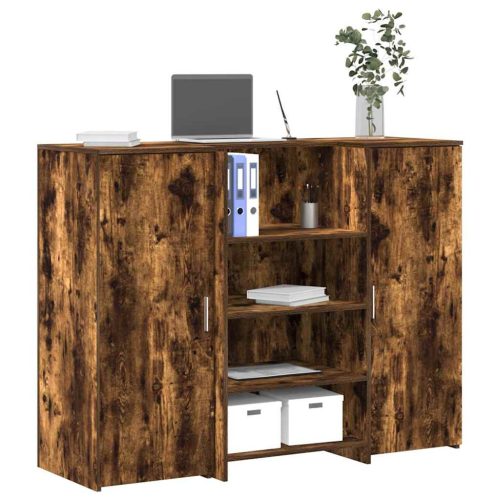 recepciós pult füstös tölgy 135x50x103,5 cm szerelt fa