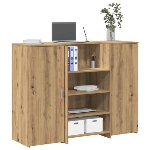 recepciós pult kézműves tölgy 135x50x103,5 cm szerelt fa