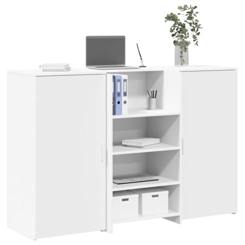 recepciós pult fehér 155x50x103,5 cm szerelt fa