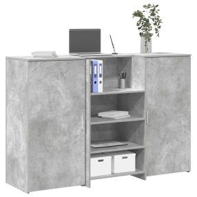 recepciós pult betonszürke 155x50x103,5 cm szerelt fa