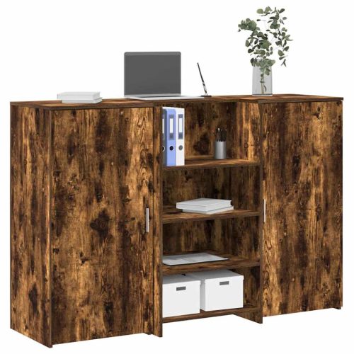 recepciós pult füstös tölgy 155x50x103,5 cm szerelt fa
