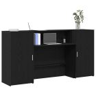 recepciós pult fekete tölgyszínű 200x50x103,5 cm szerelt fa