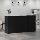 recepciós pult fekete tölgyszínű 200x50x103,5 cm szerelt fa