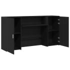 recepciós pult fekete tölgyszínű 200x50x103,5 cm szerelt fa