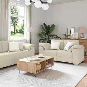 Kanapé Szett 2 pcs Tópszínű 219 x 77 x 82 cm szövet