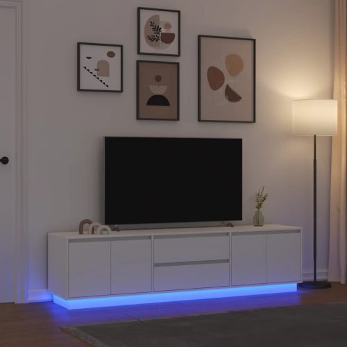 vidaXL fehér TV-szekrény LED-lámpákkal 193,5x41x50 cm