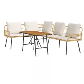 Kerti Kanapé Szett 2 pcs Bézs polirattan